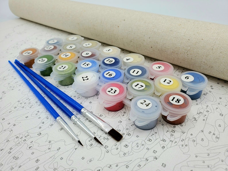 Pie DIY Salad #paintbynumbers Tabby Cat Sitting at Dinner Table Eating: Pie Red Wine Paint by Number Kit Fast Shipping