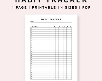 Weekly Habit Tracker Printable | Routine Tracker | Goal Tracker | Digital Habit Planner PDF | Digital Download | PL001