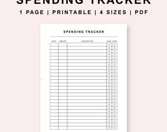 Printable Spending Tracker | Expense Tracker | Budget Tracker | Money Tracker Letter, Half Size, A4, A5, Digital Download | PL001