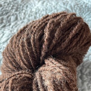 Hand Spun Brown Yarn: Blueface Leicester DK Weight, 125 Yards