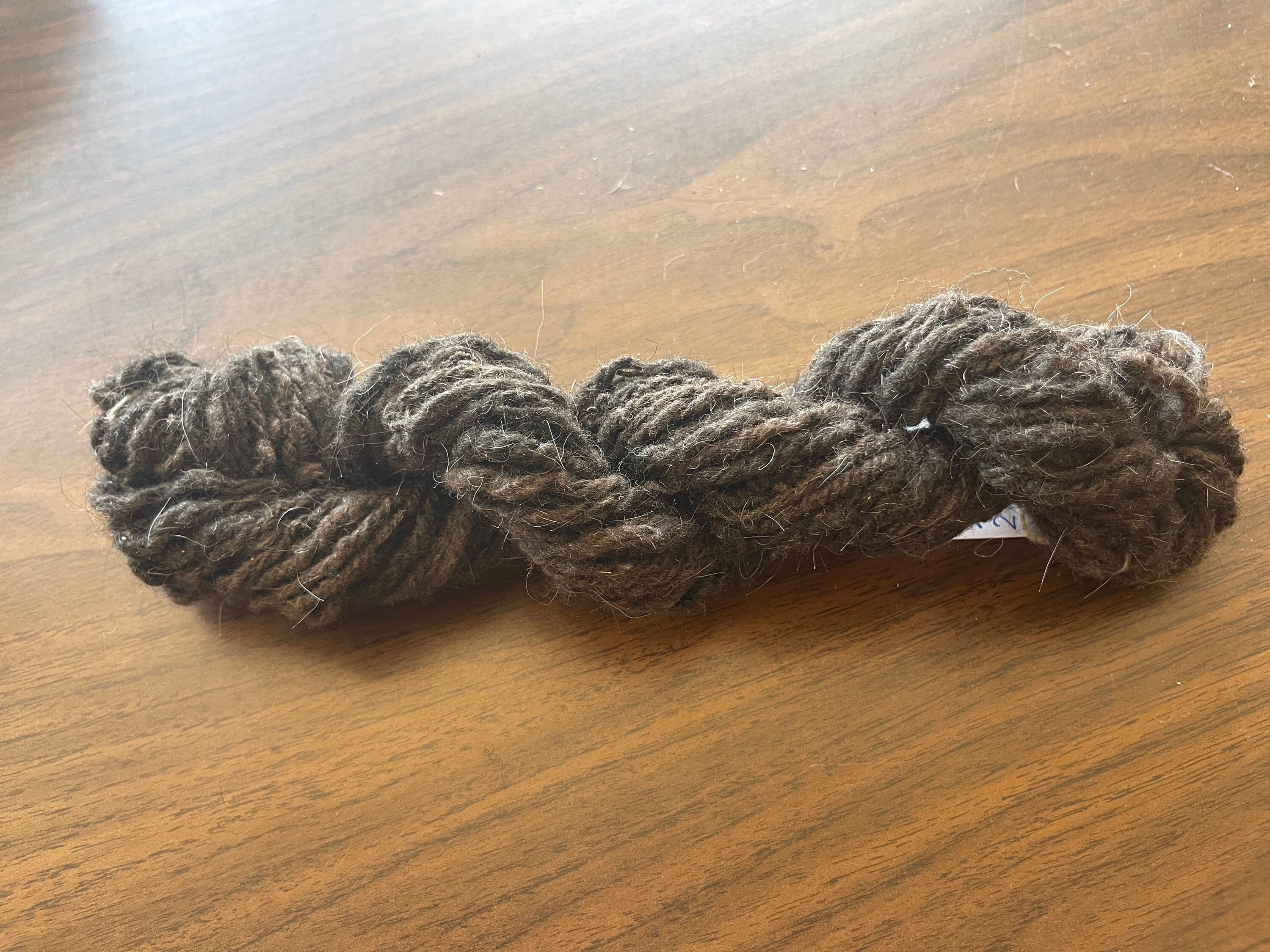 Hand Spun, chain plied Llama yarn, 2.5 ounces, 27 yards in Bulky yarn weight