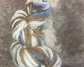 Hand Spun Chunky Yarn, Navajo Plyed, Multi Fiber Blend (40 yards)