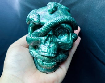 Metallic Green Medusa Skull