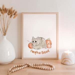 Pumpkin Bread Cat Print