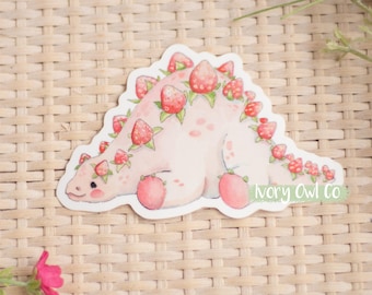 Strawberry Dino Sticker