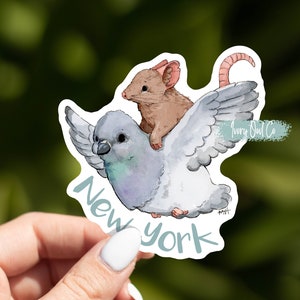 New York Pigeon and Rat Sticker