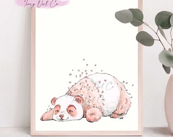 Cherry Blossom Panda Print