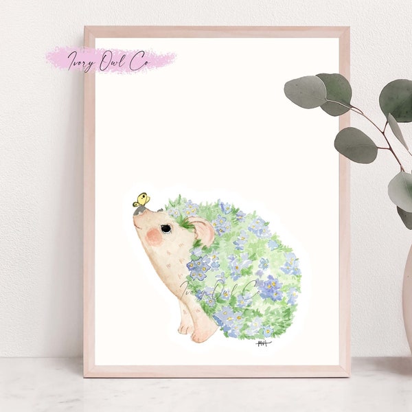 Flower Hedgehog Print