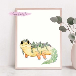 Succulent Gecko Print