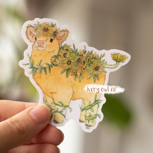 Sunflower Cow Sticker