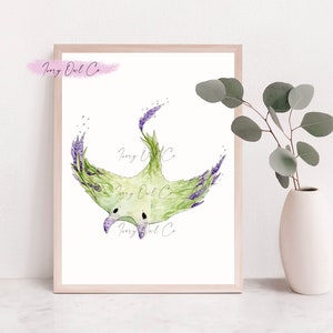 Impressão de arraia manta lavanda