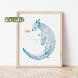 Aquarell Loch Ness und Goldfisch