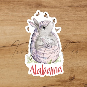 Autocollant de tatou de l’Alabama