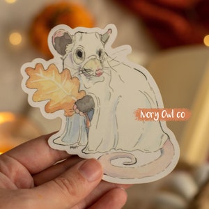 Spooky Ghost Opossum Autocollant