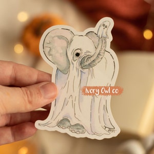 Spooky Ghost Elephant Sticker