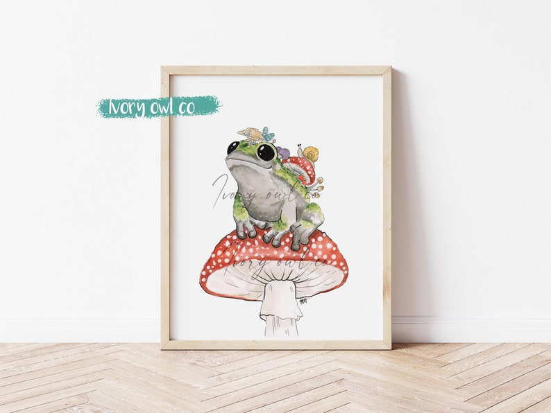 Mushroom Frog Print image 1