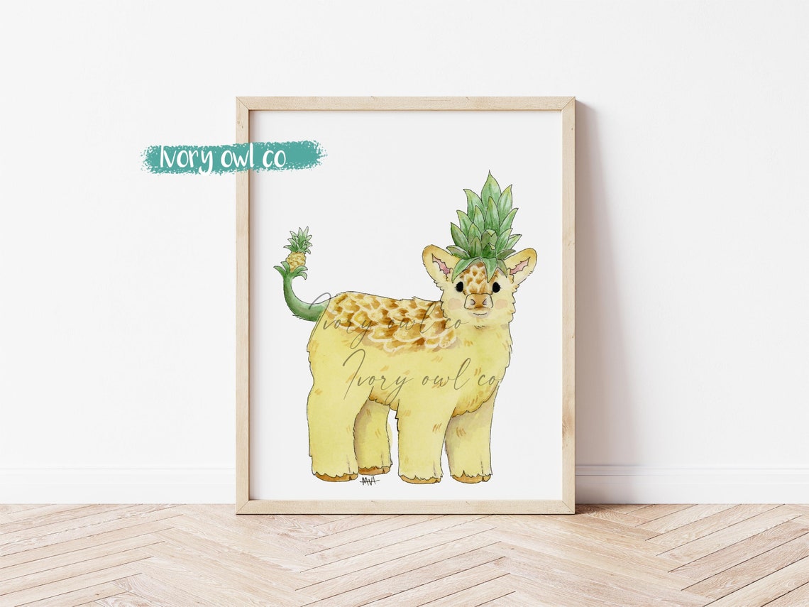 Pineapple Cow Print - Etsy