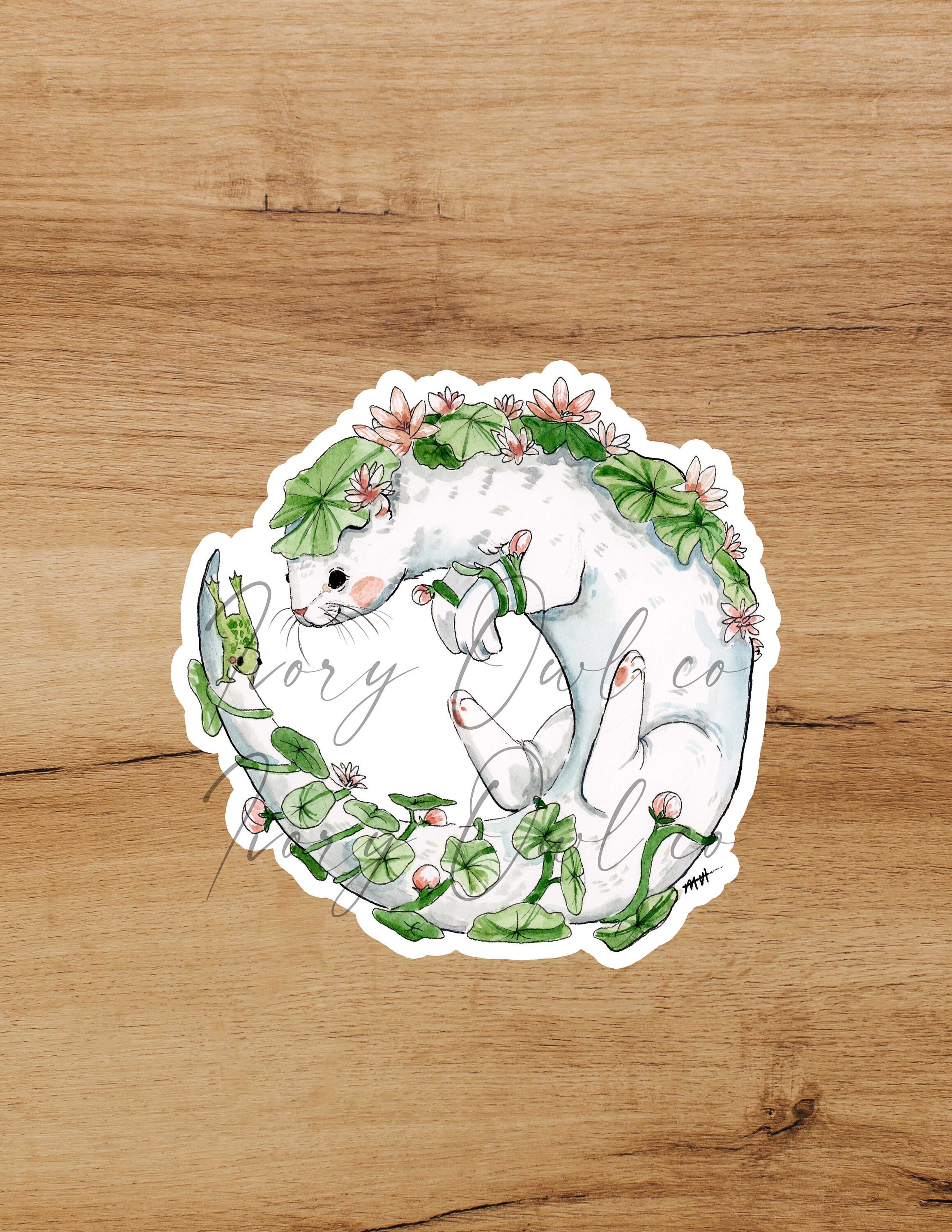 Lilly Pad Otter Sticker