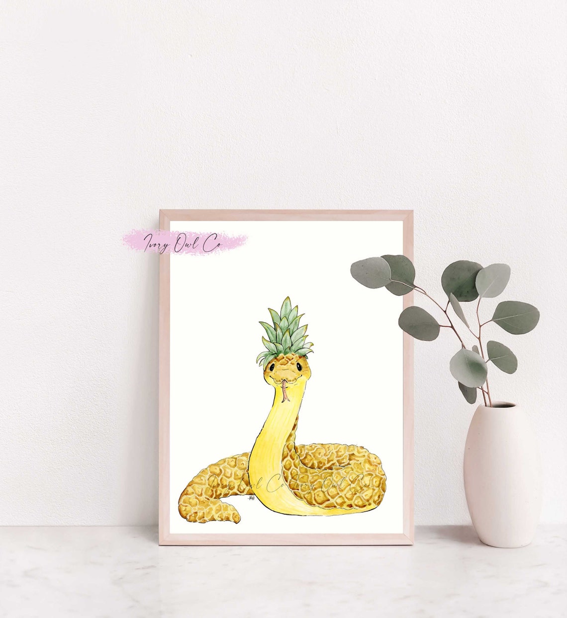 Pineapple Snake Print Etsy