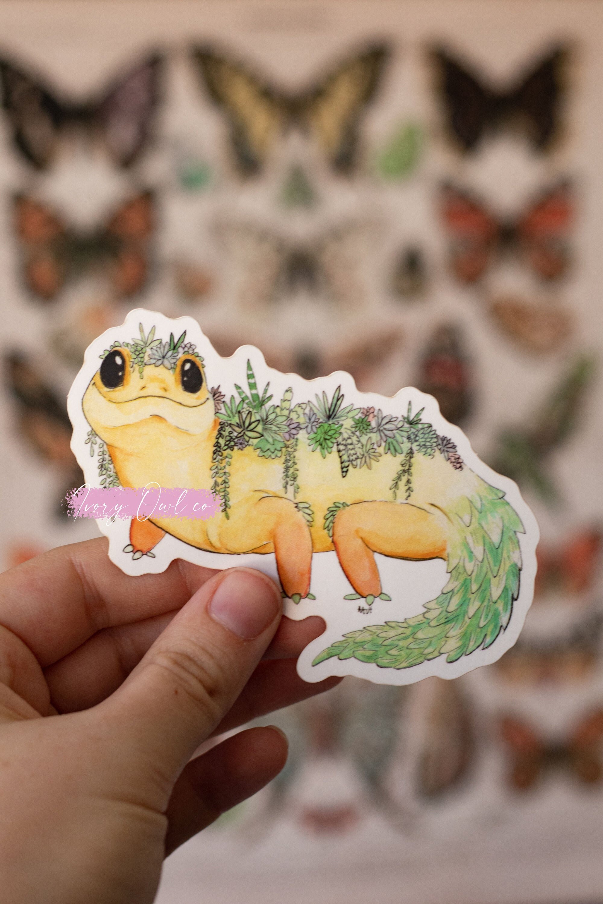 Succulent Gecko Sticker