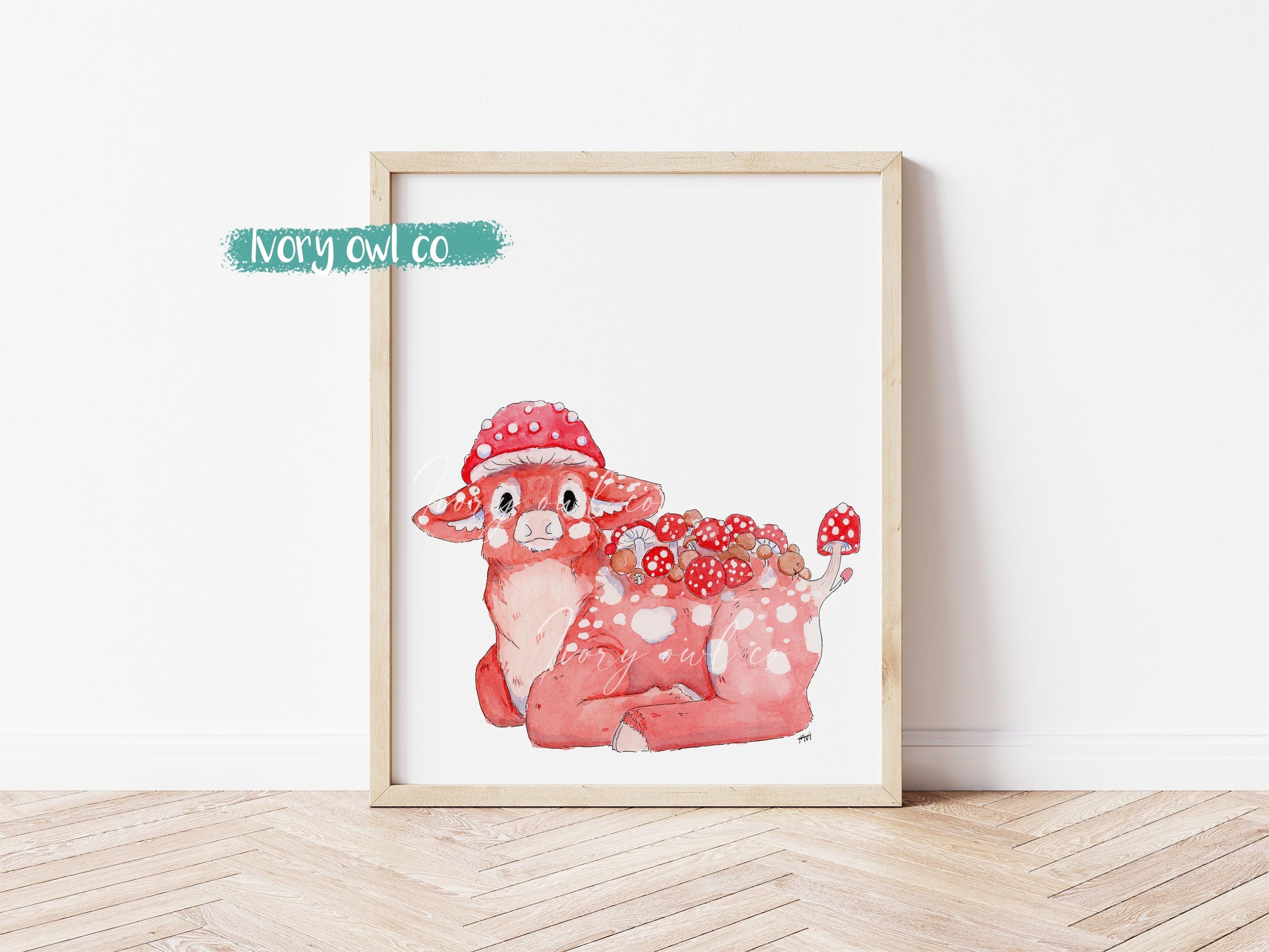 Mushroom Cow Print Etsy