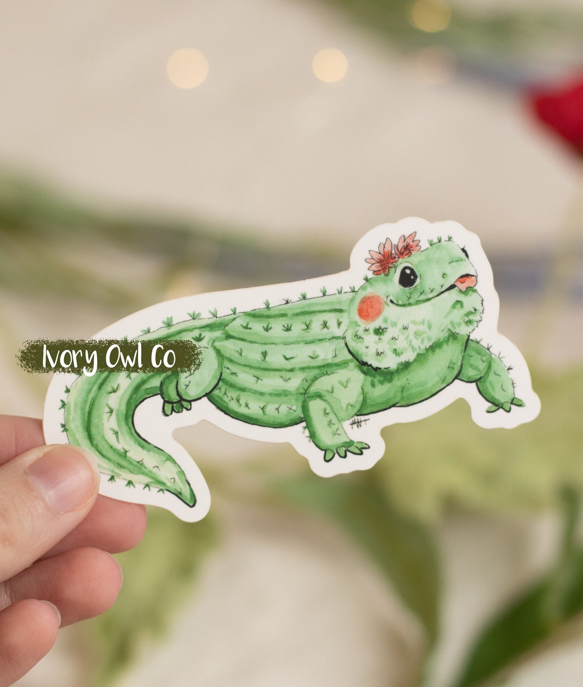 Cactus Bearded Dragon Sticker Etsy