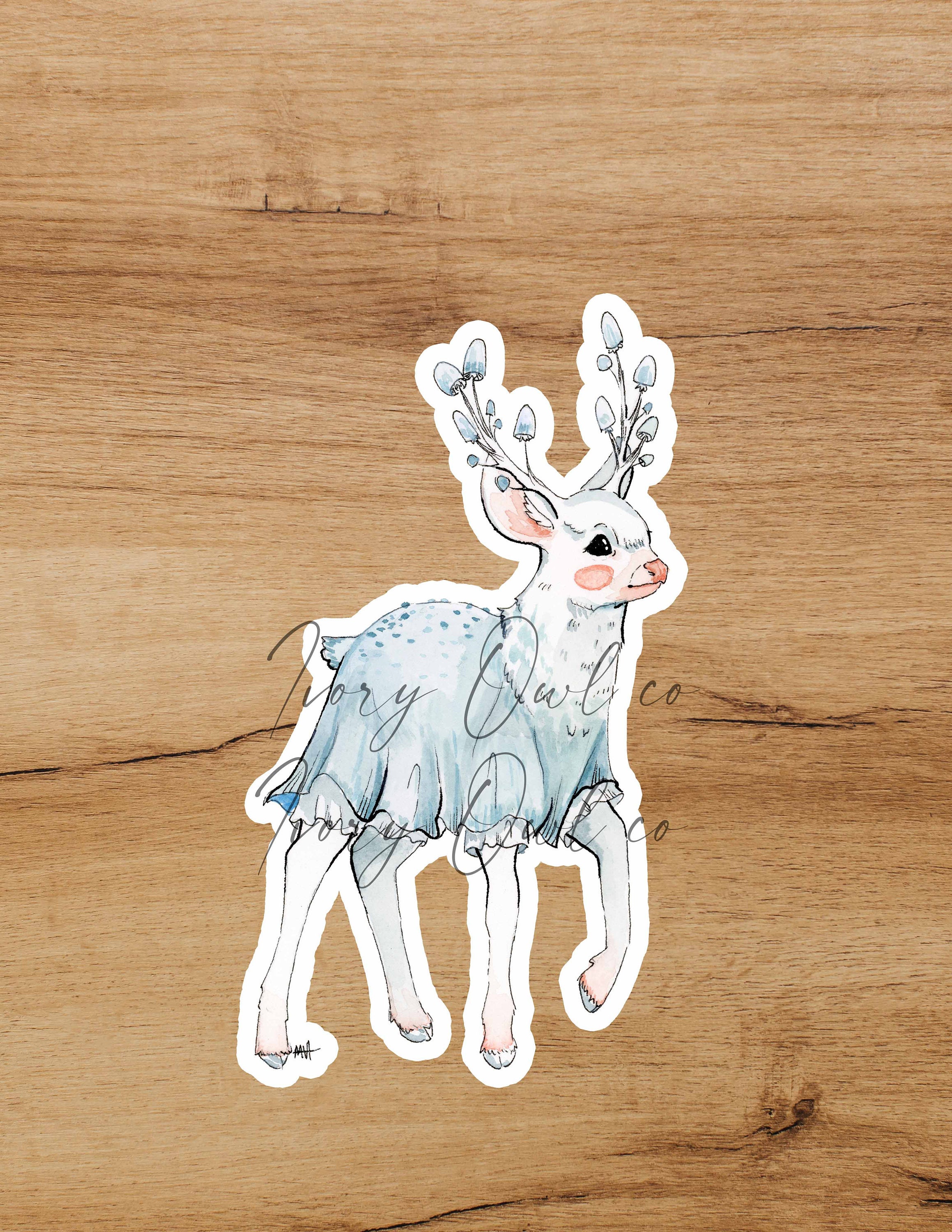 Mushroom Deer Sticker