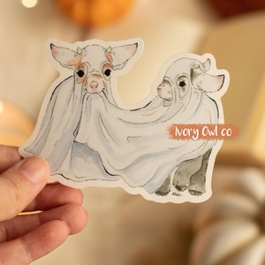 Spooky Ghost Goat Sticker