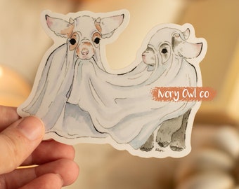 Spooky Ghost Goat Sticker