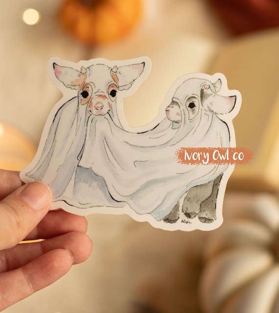 Spooky Ghost Goat Sticker New Zealand