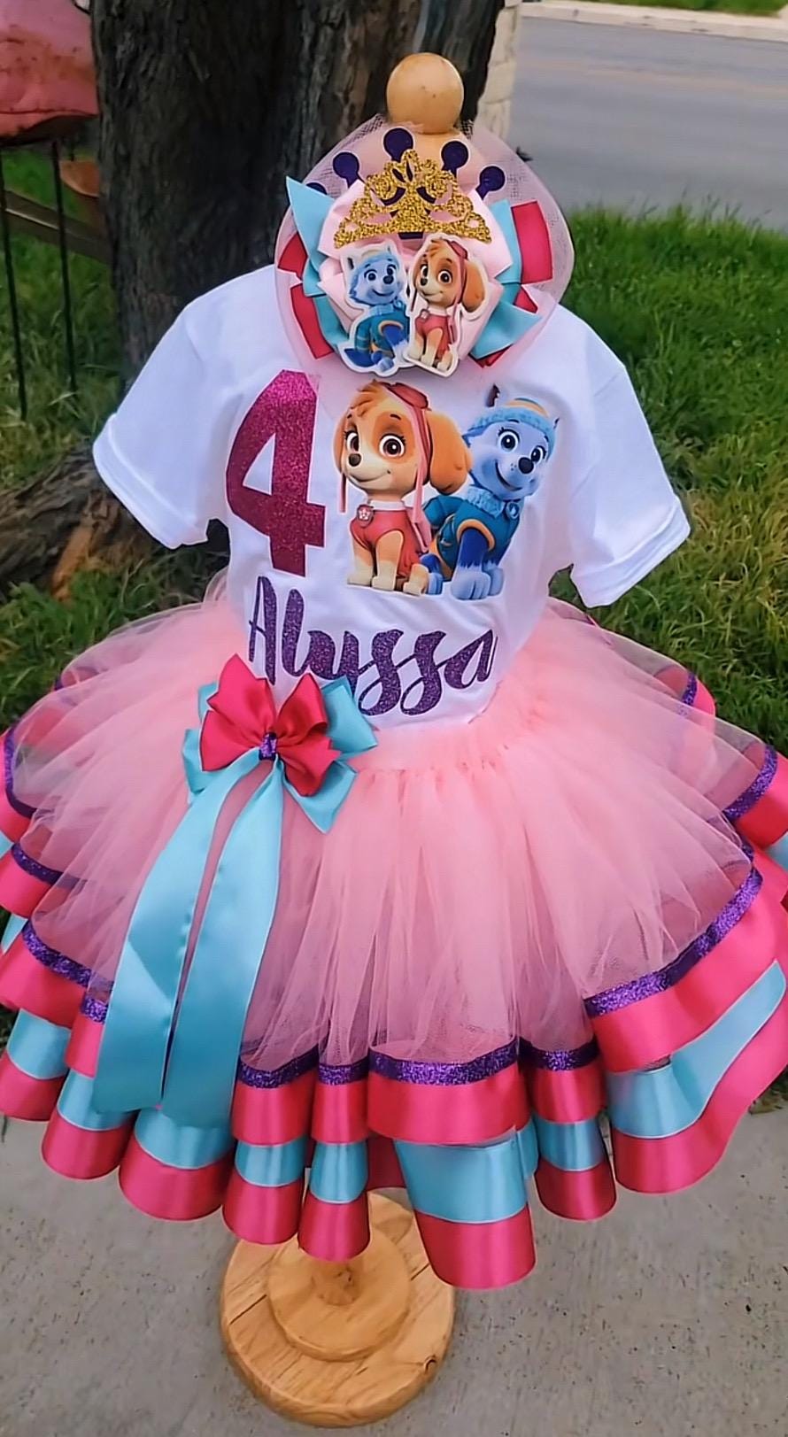 paw patrol birthday dress PAW Patrol Toddler Girl Skye Everest Gradient Ruffle-hem Dress Purple