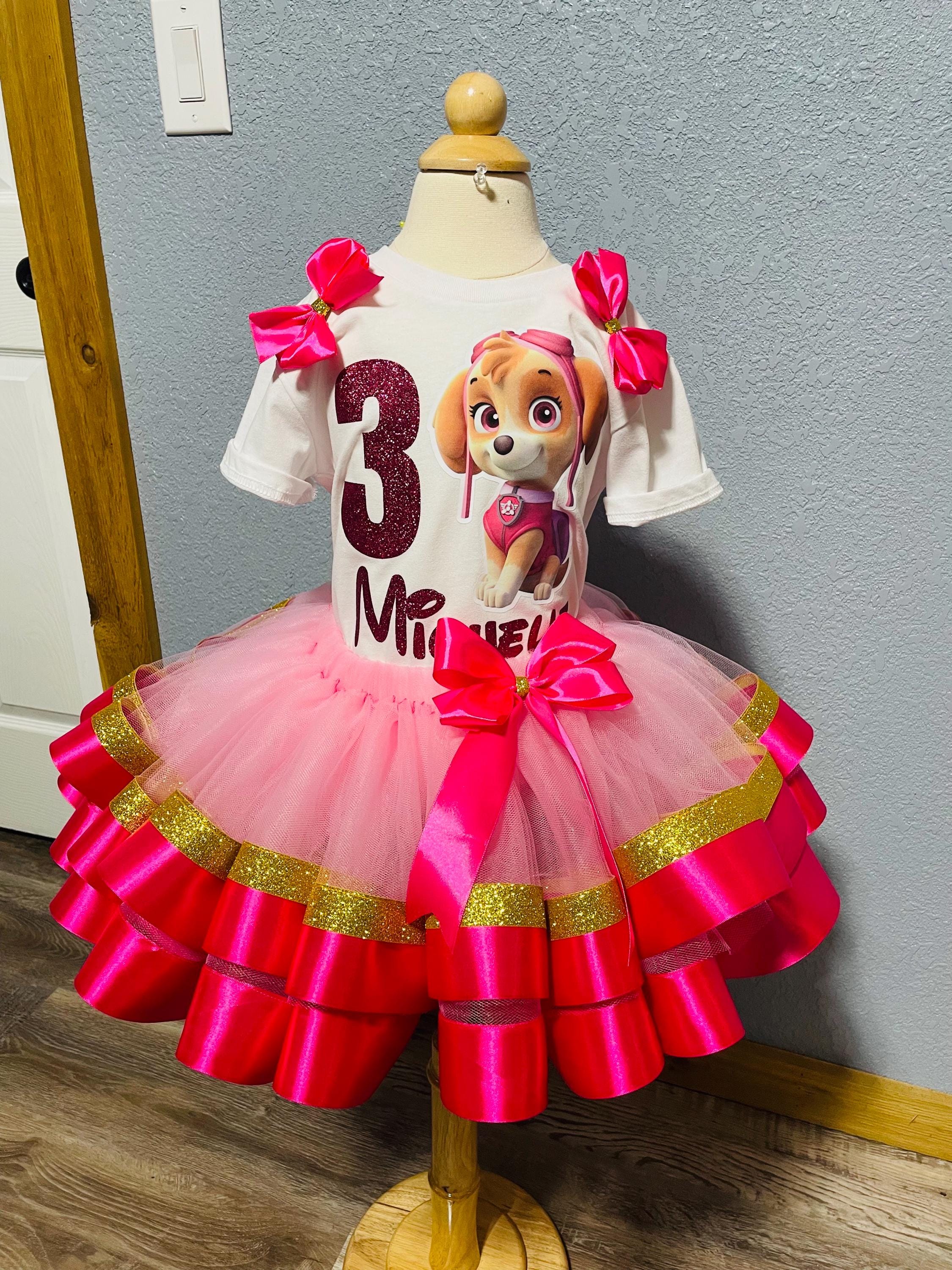 paw patrol birthday dress Sky Tutu Set, Personalized Birthday Outfit, Pink Tulle Skirt, Sky Patrulla  Canina Birthday Set!