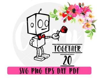 Robots, cut files, for cricut & Silhouette, pdf, eps, png, dxf...