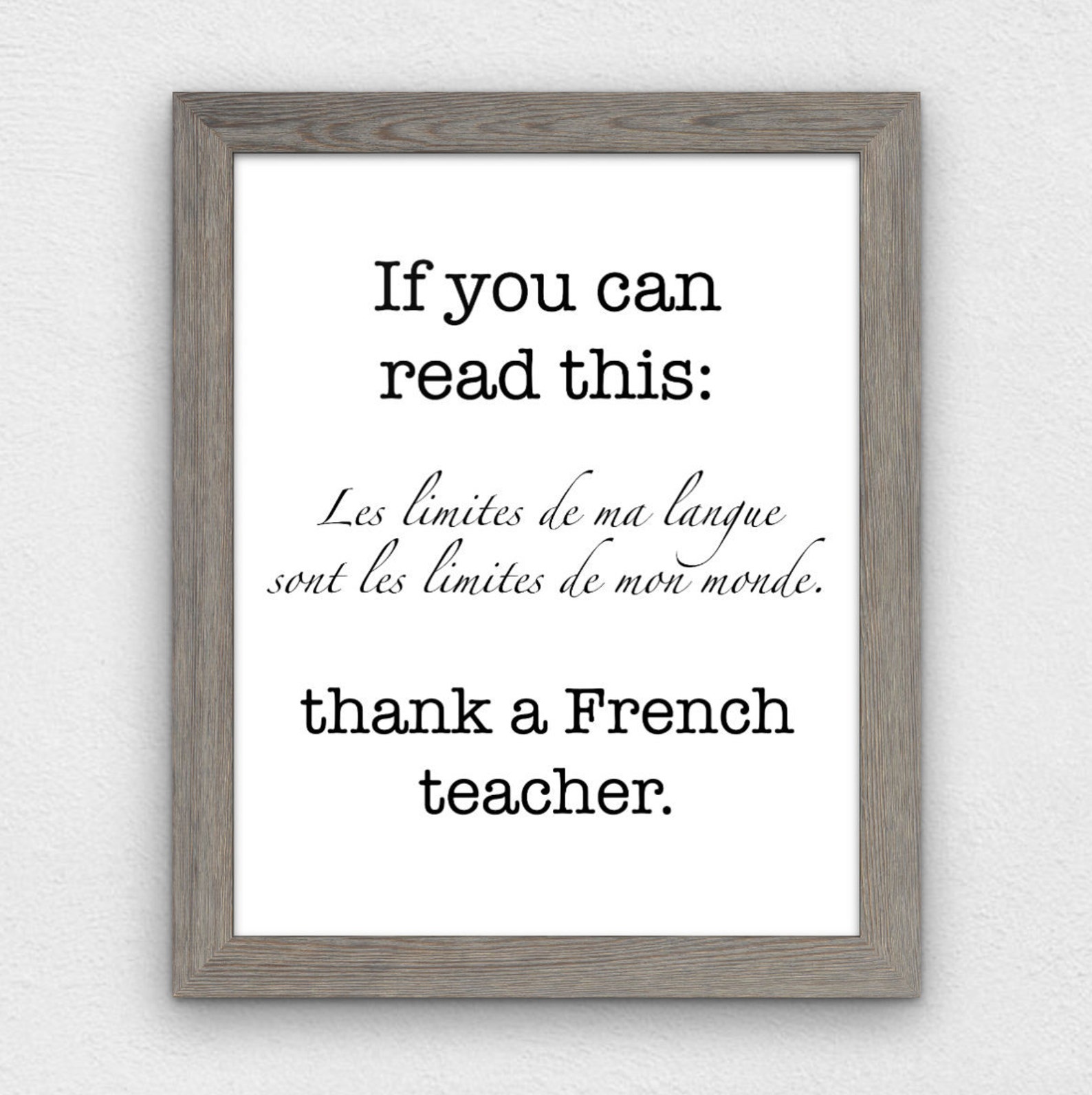 French Teacher Printable Wall Art Gift Etsy