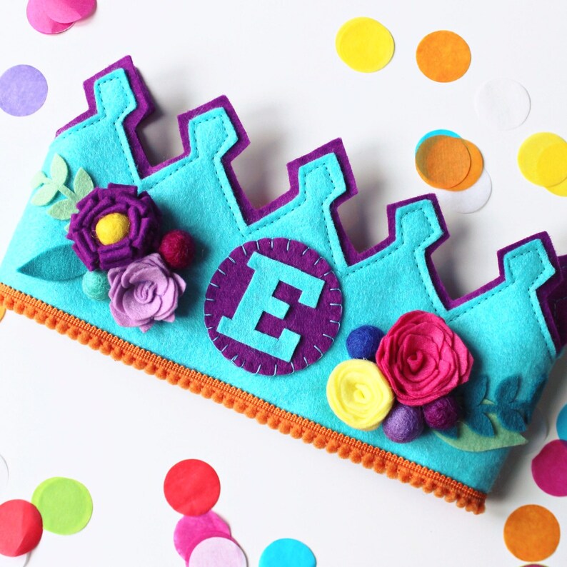 Personalised Flower Glittery Princess Birthday Crown