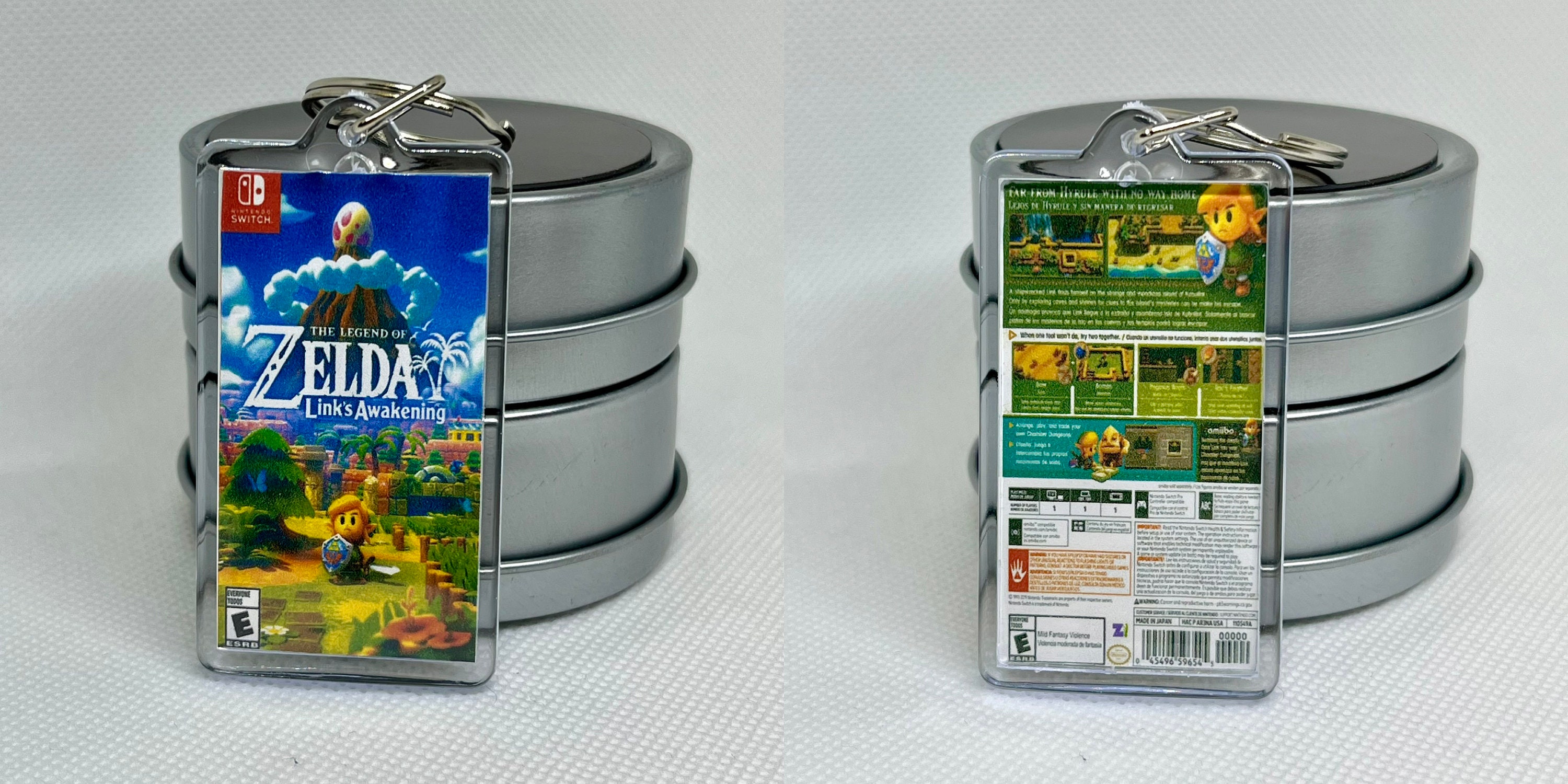 4 Styles Miniature Nintendo Switch Game Case Keychains doublesided