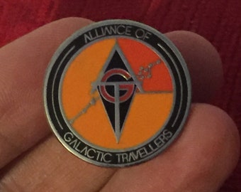 Pin badge for the Alliance of Galactic Travellers (AGT) - a No Man's Sky player community