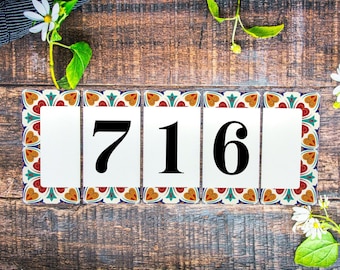 Talavera Spanish Tile Custom house numbers, Address Sign for House, vintage house numbers, Talavera house numbers, mosaic house number