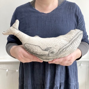 One Fabulous whale tea towel / cut & sew cushion / toy / doorstop