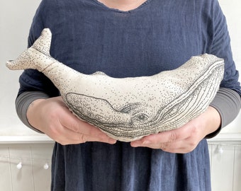 One Fabulous whale tea towel / cut & sew cushion / toy / doorstop