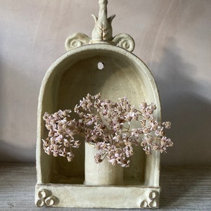 Gorgeous ceramic shrine shelf cream