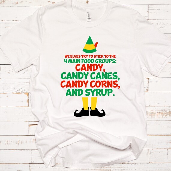 Christmas Elf Shirt 4 Main Food Groups 