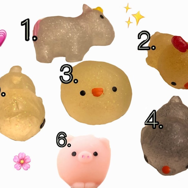 6 Types of Animal Mochi Squishies