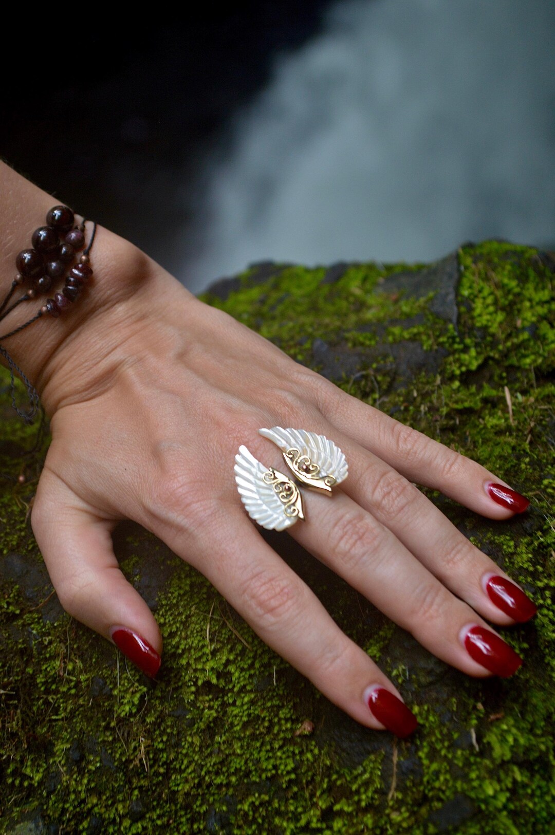 Brass Shell Angel Ring - Etsy