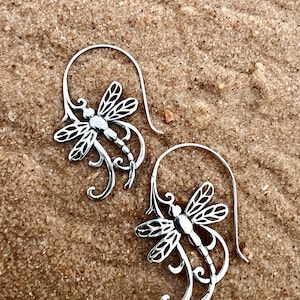 Silver Dragonfly Earrings