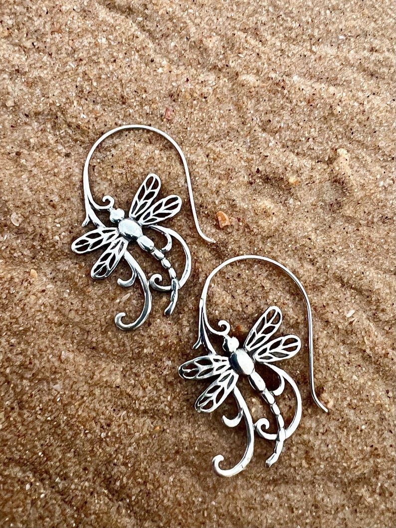 Silver Dragonfly Earrings