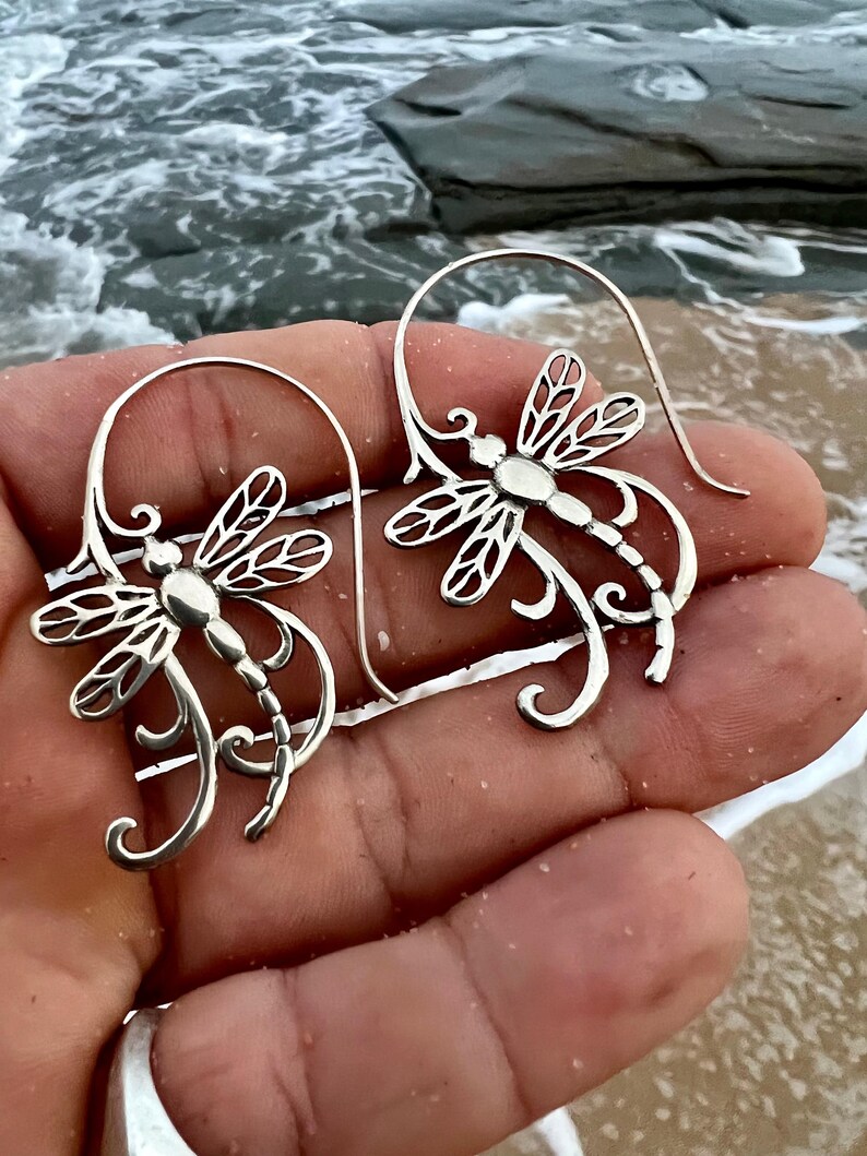 Silver Dragonfly Earrings