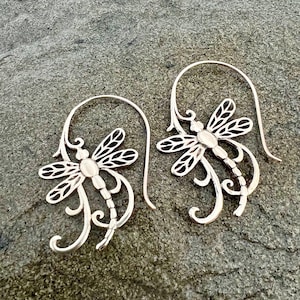 Silver Dragonfly Earrings