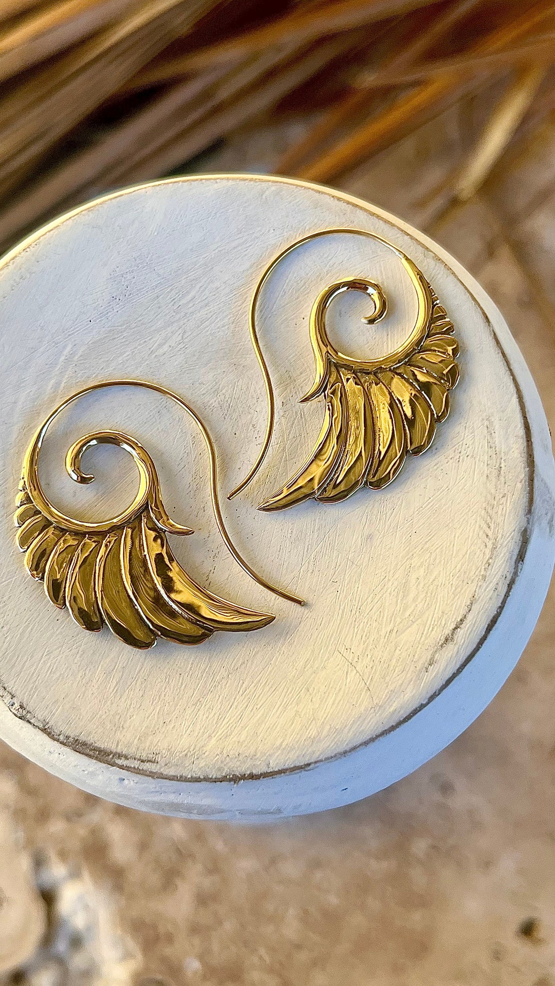 Gypsy Feather AB Earrings - Ivory