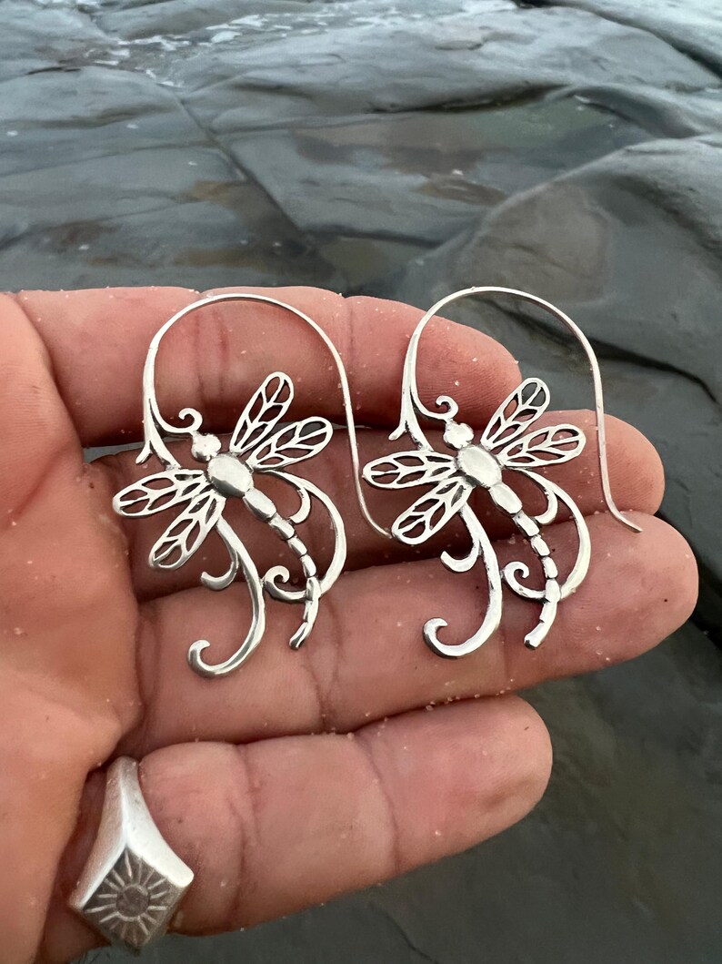 Silver Dragonfly Earrings